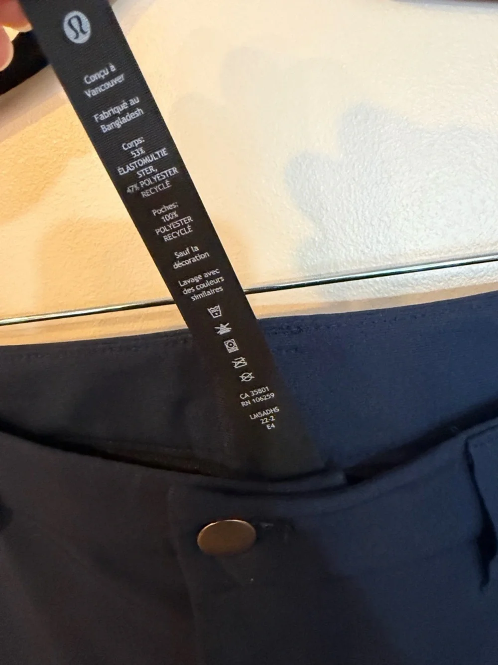 lululemon Men’s  Commission Pants  True Navy size 38 inseam 29